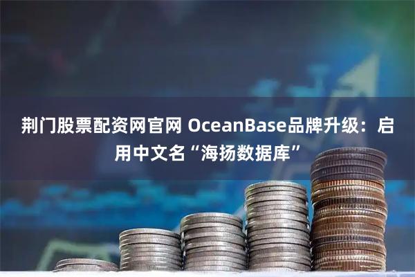 荆门股票配资网官网 OceanBase品牌升级：启用中文名“海扬数据库”