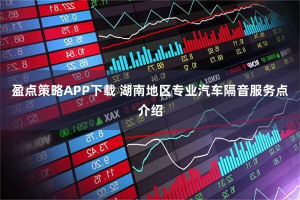 盈点策略APP下载 湖南地区专业汽车隔音服务点介绍